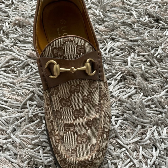 Gucci Loafers Horsebit GG Brown / Beige Monogram Canvas 9 US / 9 E Men’s - Picture 6 of 10